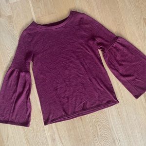 a.n.a Bell Sleeve Sweater Burgundy Size S